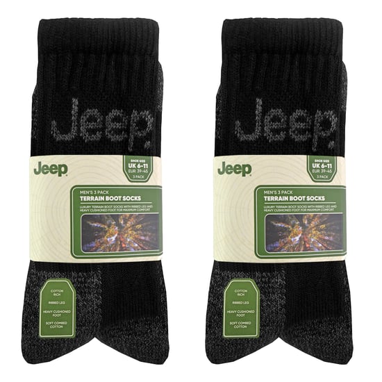 6 Pairs Mens Luxury Cushioned Cotton Hiking Socks - Image 2