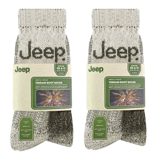 6 Pairs Mens Luxury Cushioned Cotton Hiking Socks - Image 2