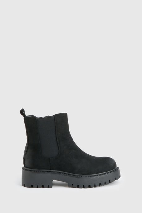 Faux Suede Chunky Panel Detail Chelsea Boots - Image 3