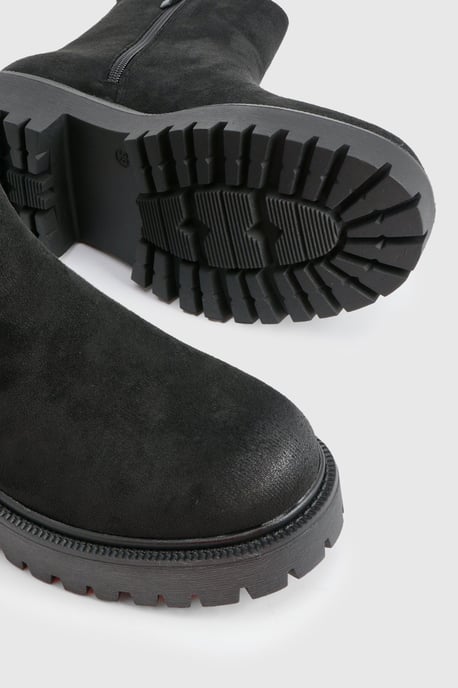 Faux Suede Chunky Panel Detail Chelsea Boots - Image 5