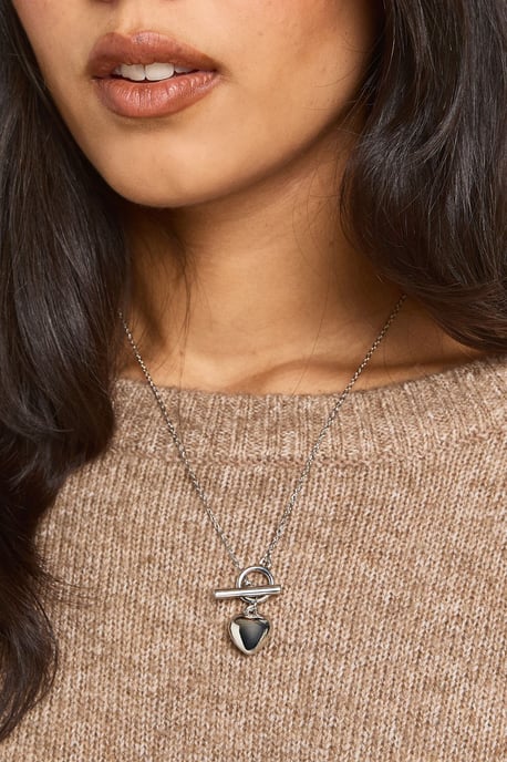 T-Bar Heart Pendant Necklace - Image 1