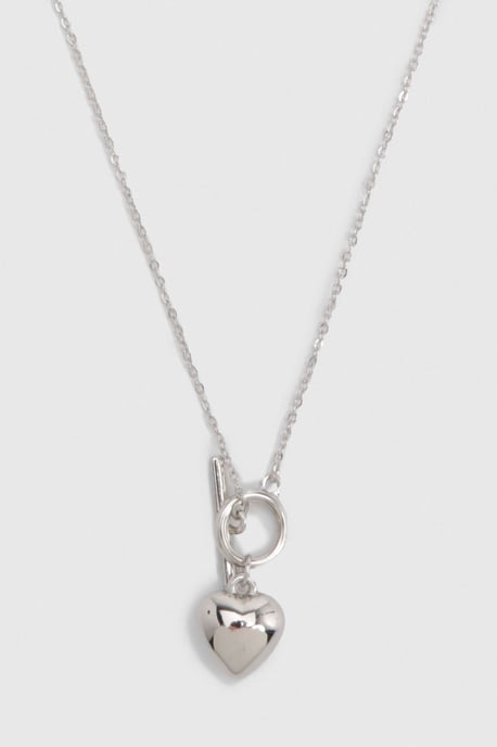 T-Bar Heart Pendant Necklace - Image 2