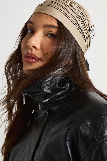 Teddy Lined Faux Leather Bomber Jacket - Image 4