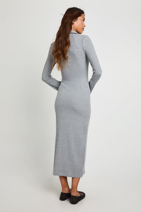Ribbed Collared Button Down Shirt Midaxi Dress - Image 2