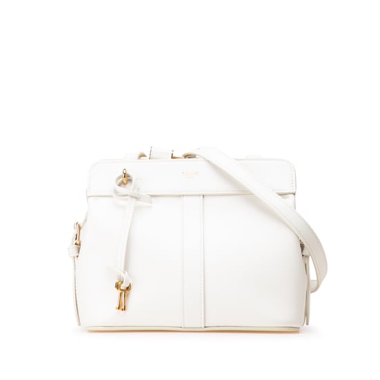 White Leather Shoulder Bag - Image 1