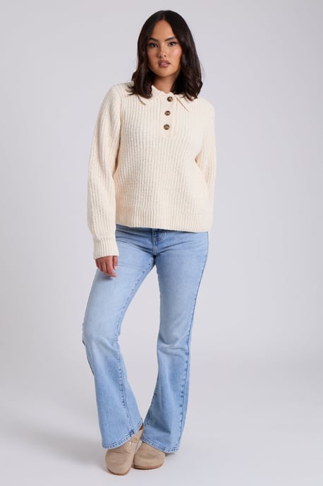 Cream Chenille Button Front Jumper - Image 3