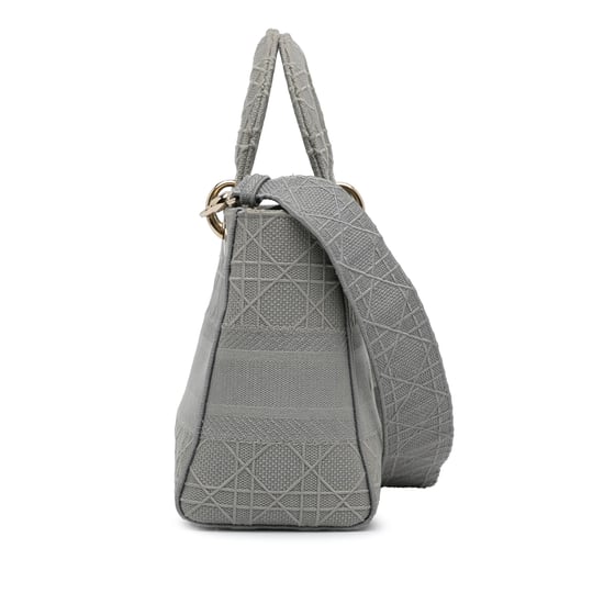 Dior Caro Mini Bag Grey Embossed Canvas - Image 3