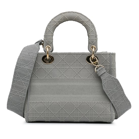 Dior Caro Mini Bag Grey Embossed Canvas - Image 4