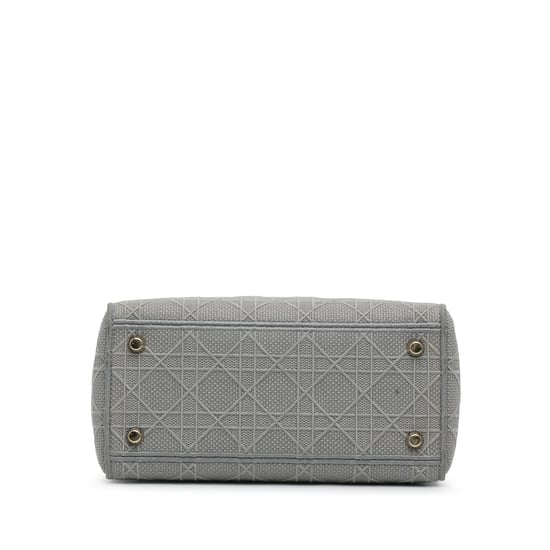 Dior Caro Mini Bag Grey Embossed Canvas - Image 5