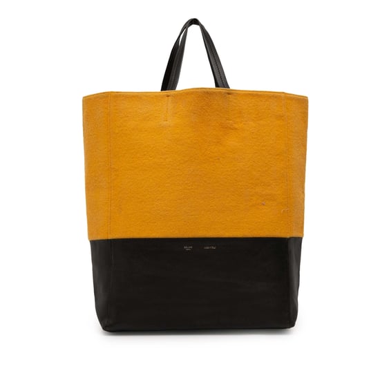 Color Block Leatherwool Tote Bag - Image 1