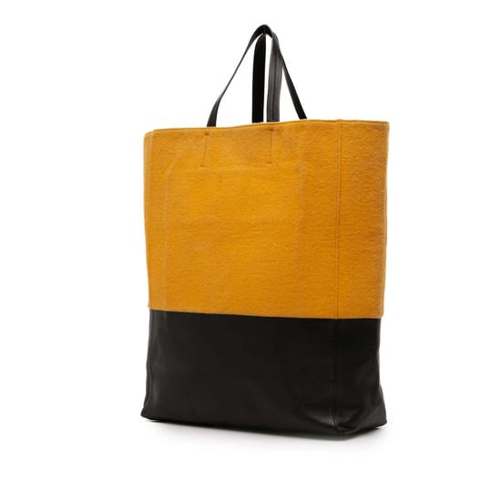 Color Block Leatherwool Tote Bag - Image 2