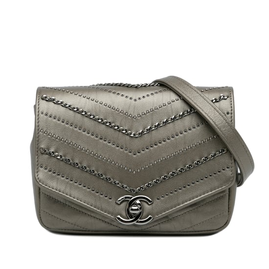 Chanel 19 Schoudertas Grijze Leder - Image 1