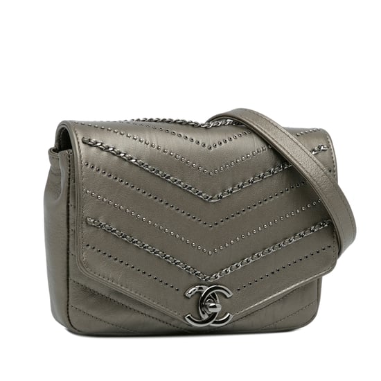 Chanel 19 Schoudertas Grijze Leder - Image 2