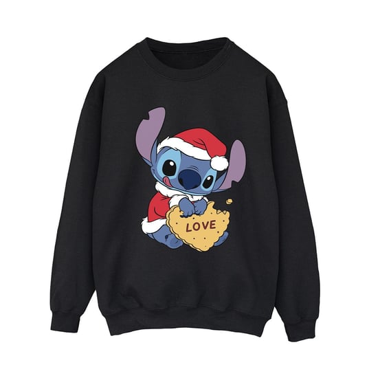 Disney Dames/Dames Lilo And Stitch Kerstmis Love Biscuit Sweatshirt (Zwart) - Image 1