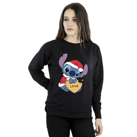 Disney Dam/Tjej Lilo And Stitch Christmas Love Biscuit Sweatshirt (Svart) - Image 2