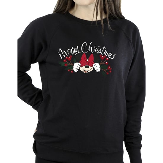 Disney Womens/Ladies Minnie Mouse Christmas Holly Sweatshirt (Black) - Image 3