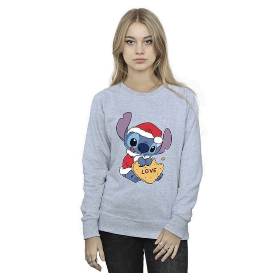 Disney Dam/Tjej Lilo And Stitch Christmas Love Biscuit Sweatshirt (Sport Grå) - Image 3