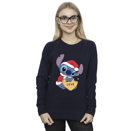 Disney Dam/Tjej Lilo And Stitch Christmas Love Biscuit Sweatshirt (Marinblått) - Image 3