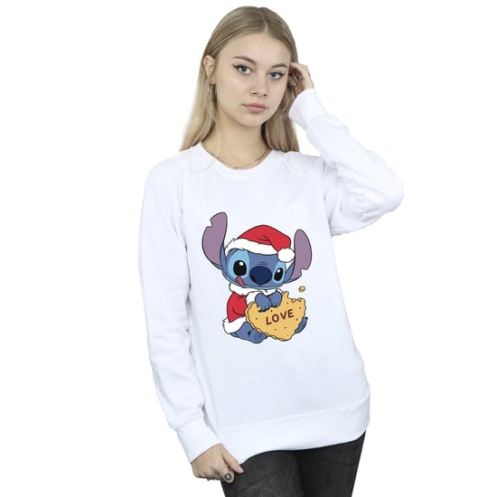 Disney Dam/Tjej Lilo And Stitch Christmas Love Biscuit Sweatshirt (Vit) - Image 2
