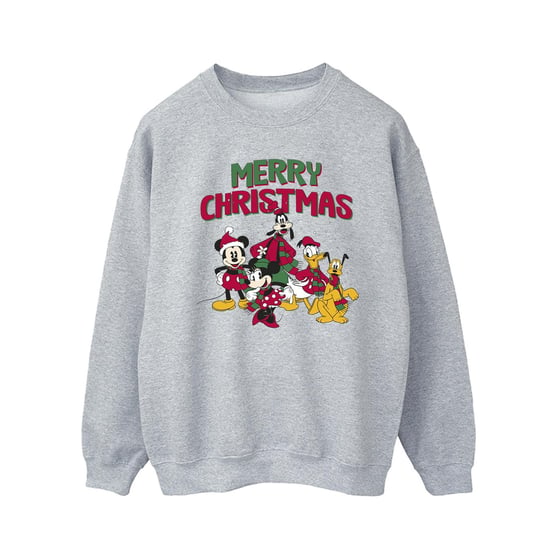 Disney Mens Mickey Mouse Merry Christmas Characters Sweatshirt (Sports Grey) - Image 1