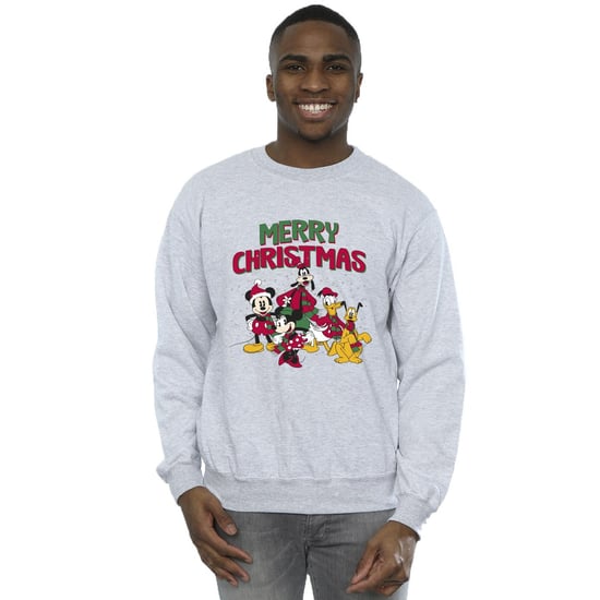 Disney Mens Mickey Mouse Merry Christmas Characters Sweatshirt (Sports Grey) - Image 2