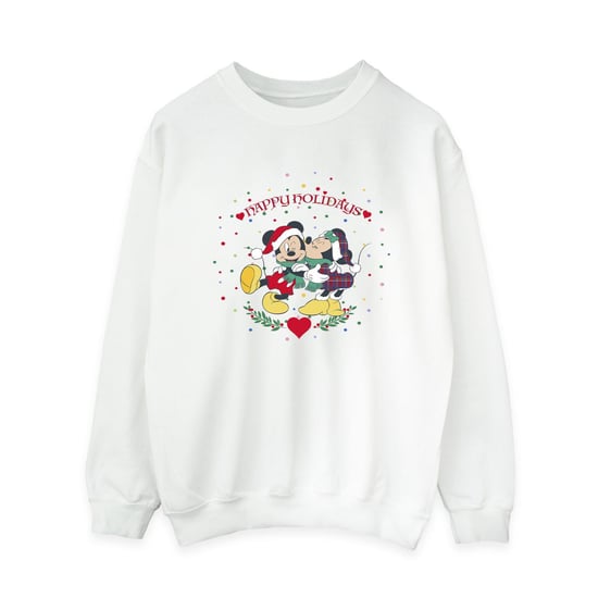 Disney Dames/Dames Mickey Mouse Mickey Minnie Kerstmis Sweatshirt (Wit) - Image 1