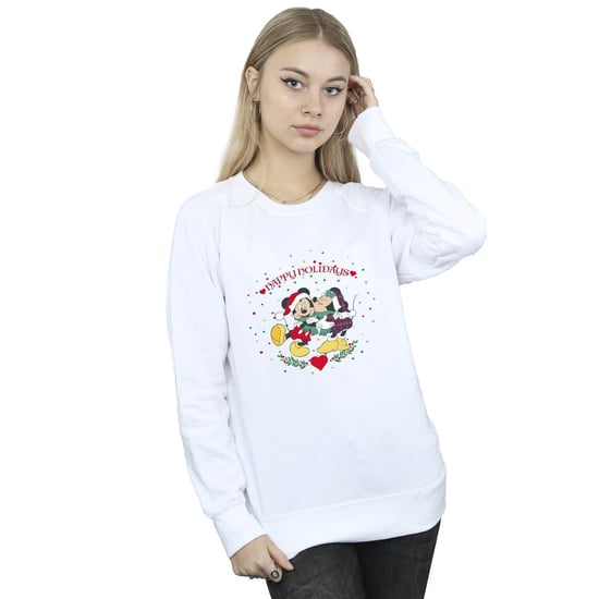 Disney Dames/Dames Mickey Mouse Mickey Minnie Kerstmis Sweatshirt (Wit) - Image 2