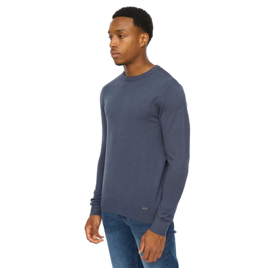 Duck and Cover Mens Consenza Knitted Crew Neck Sweatshirt (Navy) - Image 3