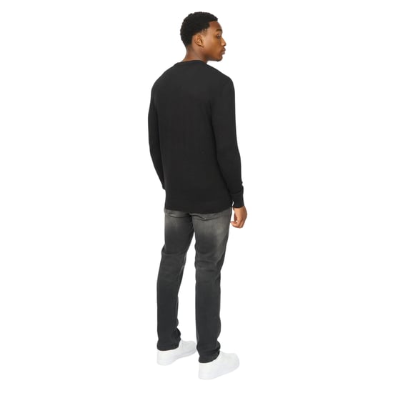 Duck and Cover Mens Consenza Knitted Crew Neck Sweatshirt (Black) - Image 2