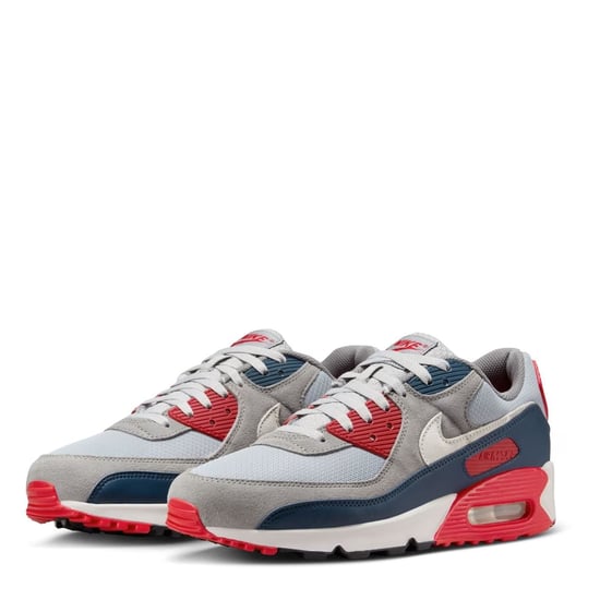 Nike Air Max 90 Men’s Trainers Grey/NavyRed - Image 3