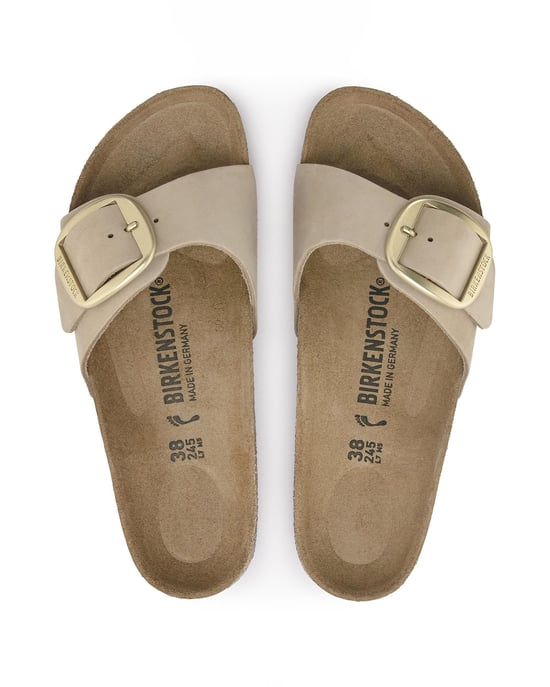 Big Buckle Womens Sandals in Taupe - Image 6
