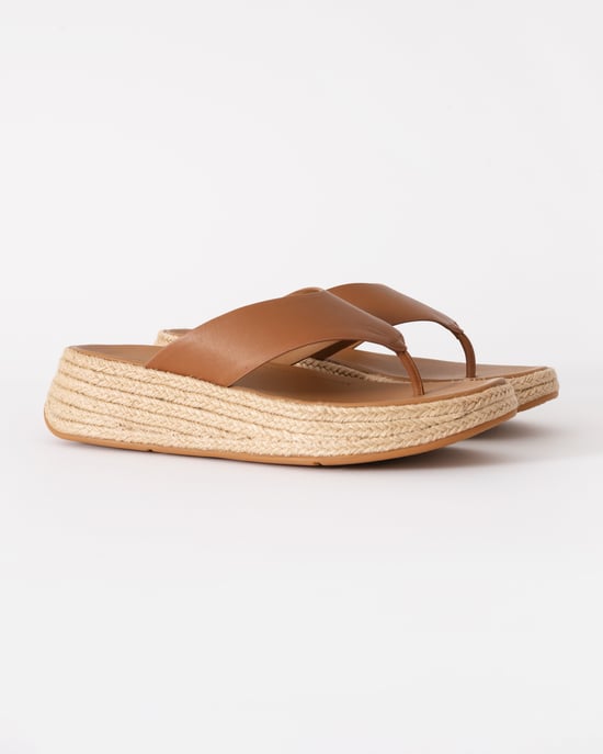 F-Mode Flatform Sandals in Tan - Image 4