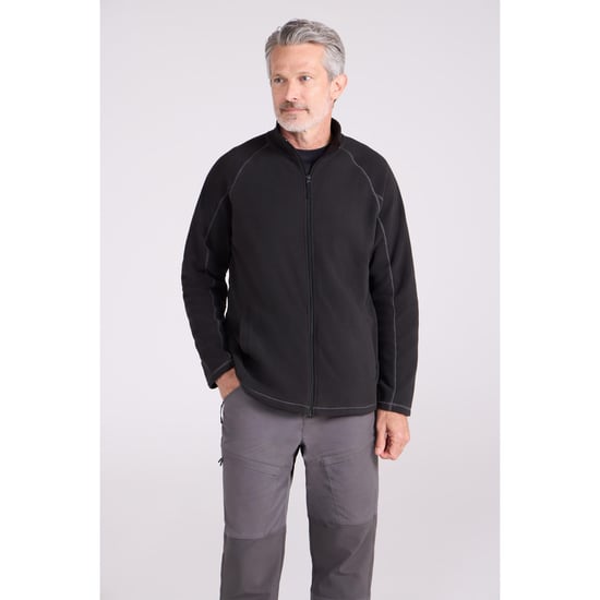 Mountain Warehouse Heren Ashbourne fleecejas met volledige rits (Zwart) - Image 1
