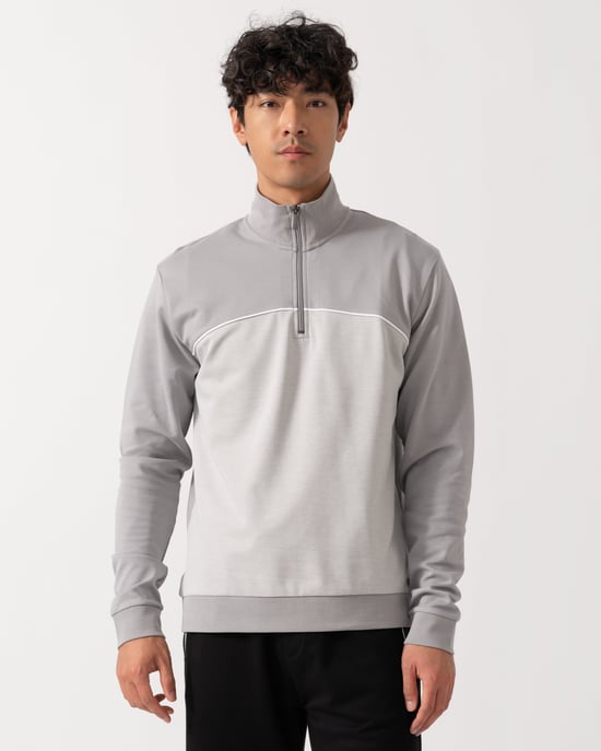 Half-zip Tracksuit Jacket in Light Grey - Image 4