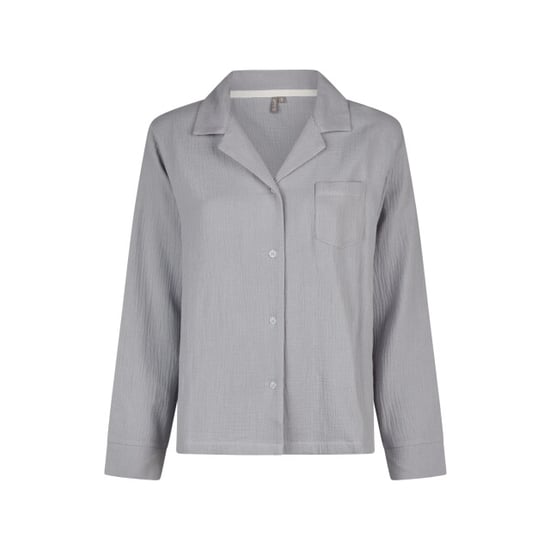 By Louise Dames pyjama set lang mousseline met knoopjes grijs/blauw - Image 2