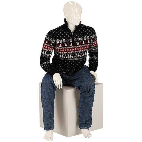 Apollo Heren kersttrui zip met kerst print zwart - Image 3