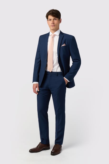 Slim Fit Sapphire Blue Twill Jacket - Image 3