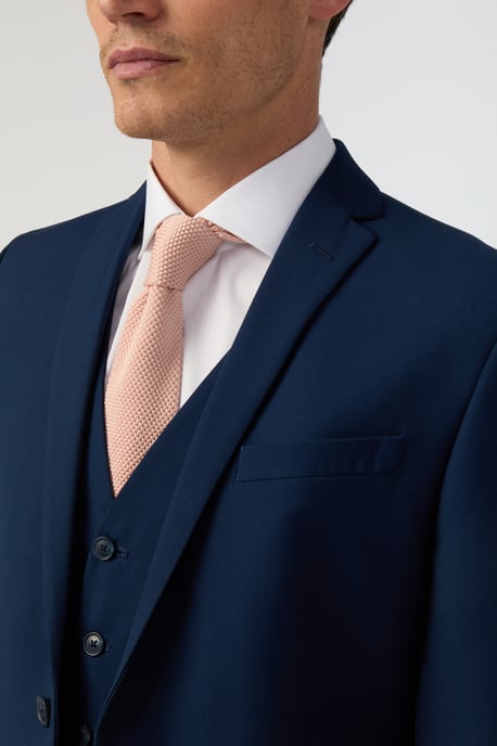 Slim Fit Sapphire Blue Twill Jacket - Image 4