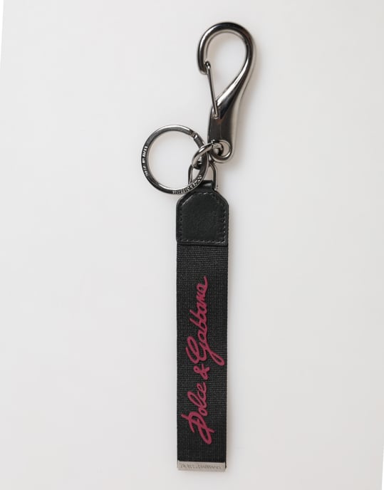 Zwarte Bordeau Polyester DG Logo Mannen Sleutelhanger Sleutelmunt - Image 1
