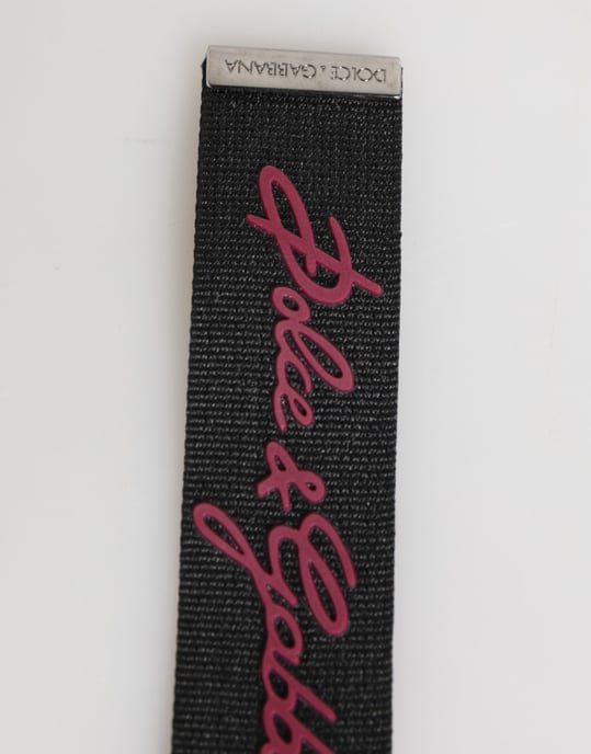Svart vinröd polyester DG-logotyp nyckelring för män - Image 3