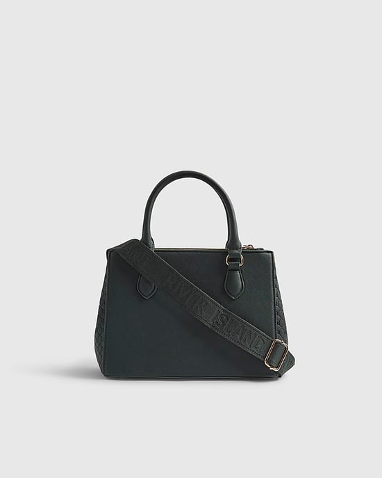 River Island Womens Tote Bag Green Ri Monogram - Image 2