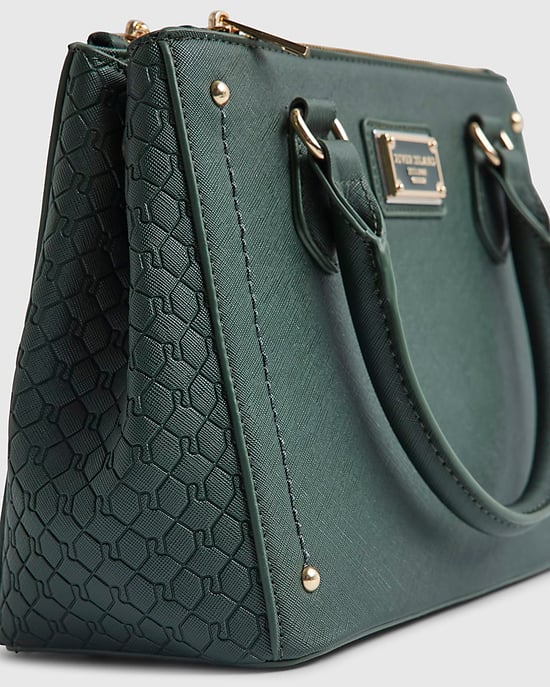 River Island Womens Tote Bag Green Ri Monogram - Image 3