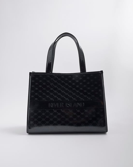 River Island Womens Shopper Bag Black Ri Embossed - Image 4