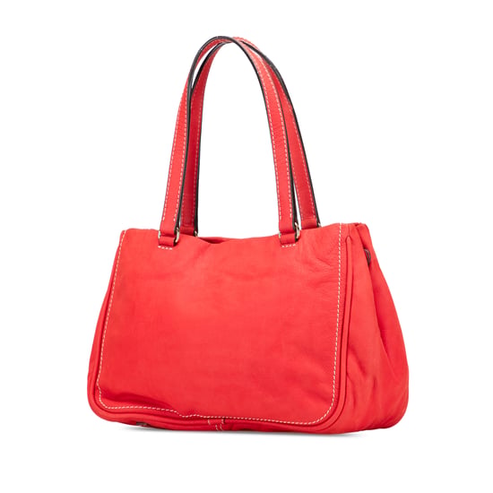 Red Leather Tassel Handbag - Image 2