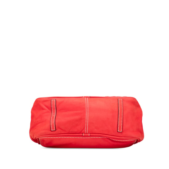 Red Leather Tassel Handbag - Image 3