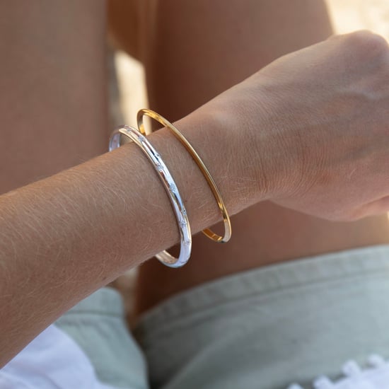 18ct Gold Plated Knife Edge Bangle - Image 2
