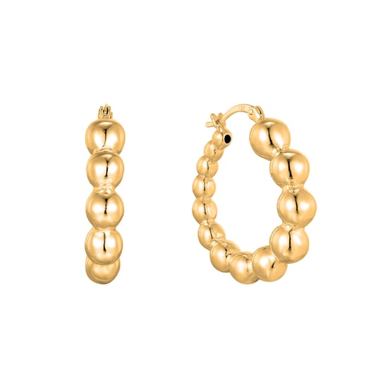 18ct Gold Plated Ball Creole Hoops - Image 3
