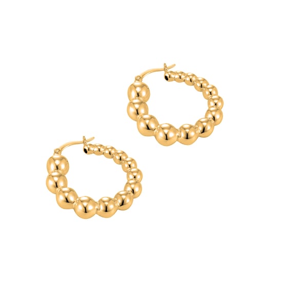 18ct Gold Plated Ball Creole Hoops - Image 6