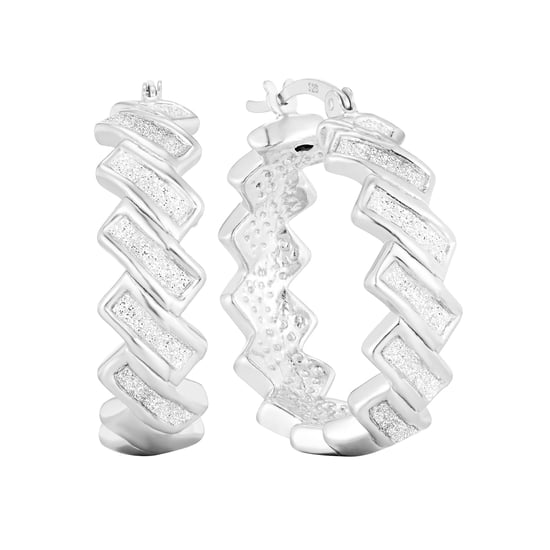 Sterling Silver Glitter Hoops - Image 3