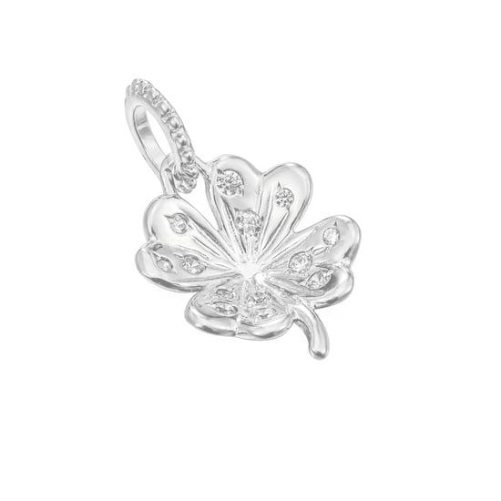 Sterling Silver CZ Clover Pendant - Image 1